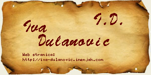 Iva Dulanović vizit kartica